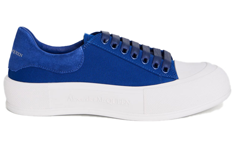 Alexander McQueen Deck Skate Plimsoll Lace Up 'Royal Blue White' 654594W4PQ14282