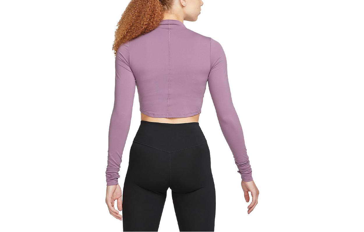 (WMNS) Nike Dri-FIT One Luxe Long-Sleeve Cropped Top 'Violet Dust' FB5277-536