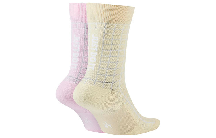 Nike Unisex Sportswear Snkr Sox Socks 2 Packs Pink/Yellow CK5590-902