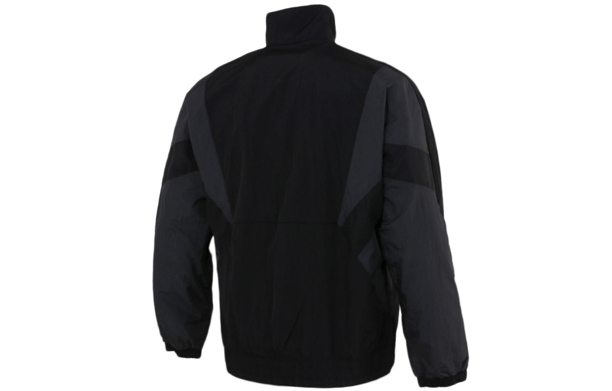 Men's adidas Sports Running Fitness Training Windproof Breathable Jacket Black HE0587