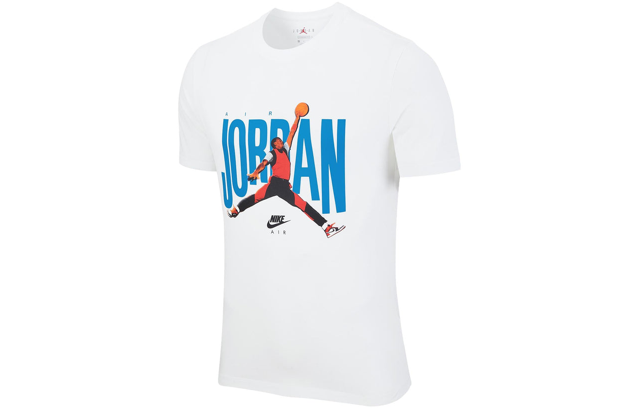 Air Jordan Jumpman Logo Printing Knit Round Collar Male White DH9519-100