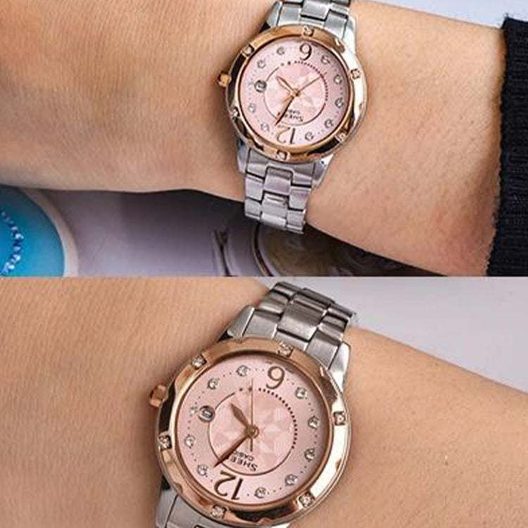 CASIO SHEEN Series Waterproof Silver/Rose-Gold Sports Pink Analog SHE-4021SG-4A