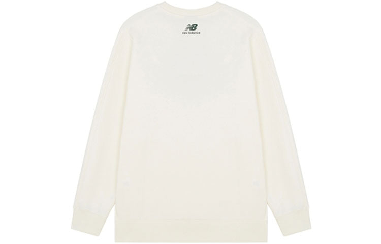 New Balance Logo Printing Sports Round Neck Pullover White AMT14319-NMC