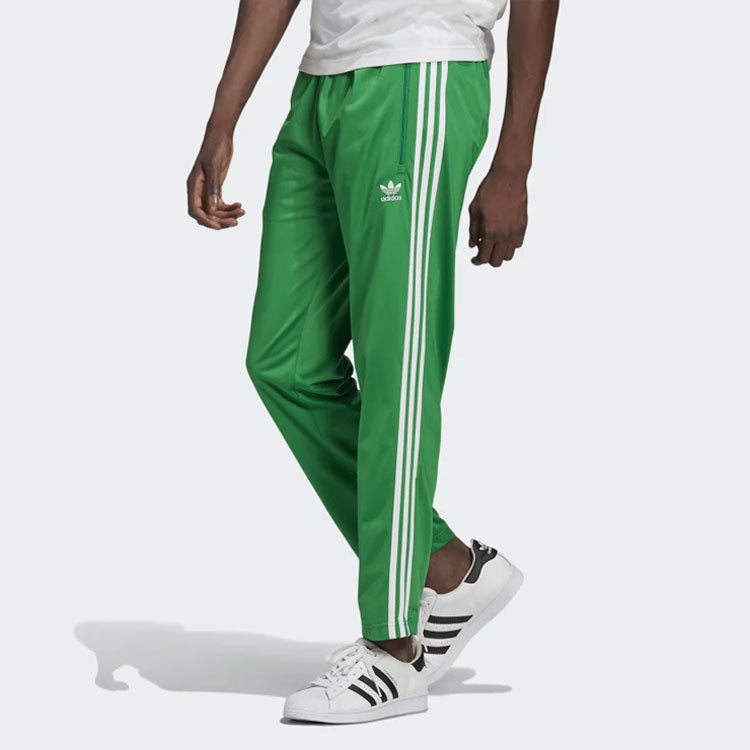 Men's adidas originals Contrasting Colors Stripe Logo Elastic Waistband Straight Sports Pants/Trousers/Joggers Green GN3520