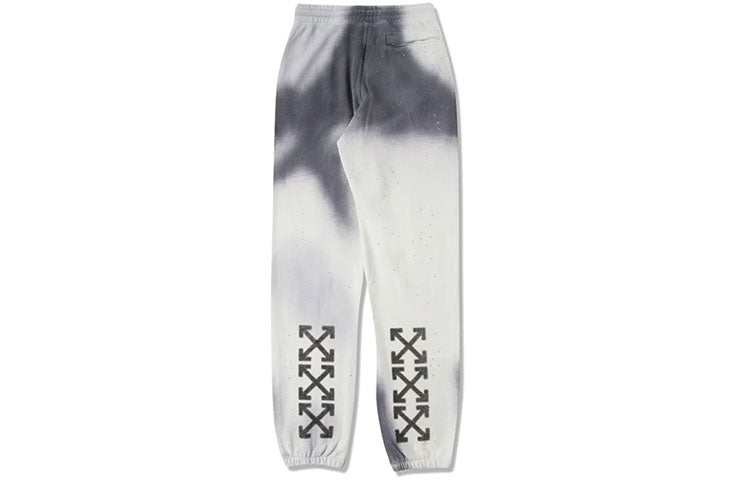 Off-White Mens Tie Dye Cotton Sweatpants Grey White OMCH008F181920410610