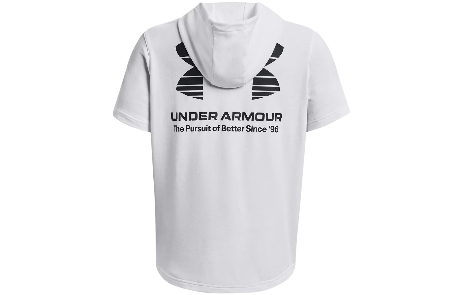 Under Armour Rival Terry Short Sleeve Hoodie 'White Black' 1377184-100