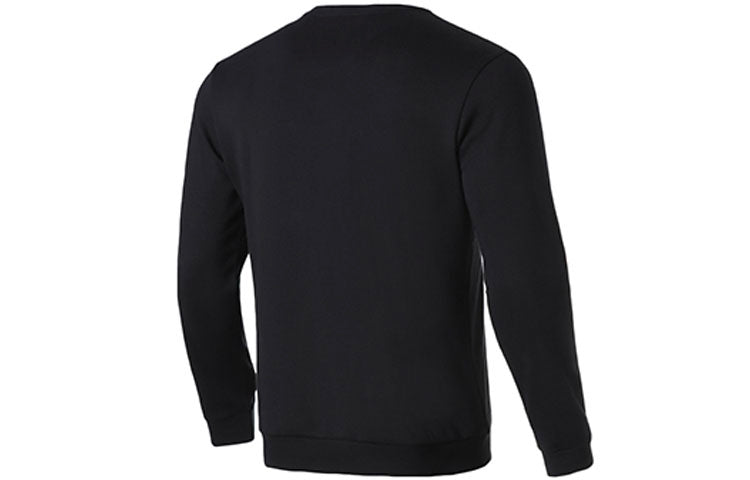 Li-Ning Training Series Alphabet Printing Fleece Lined Stay Warm Round Neck Pullover Black AWDRH31-1