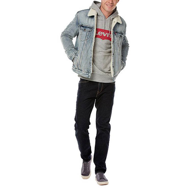 Levis Sherpa Trucker Cotton Denim Jacket For Men Blue 16365-0049