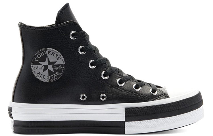 (WMNS) Converse Ctas Double Stack Lift Hi White Black Sneakers 'Black White' 569428C