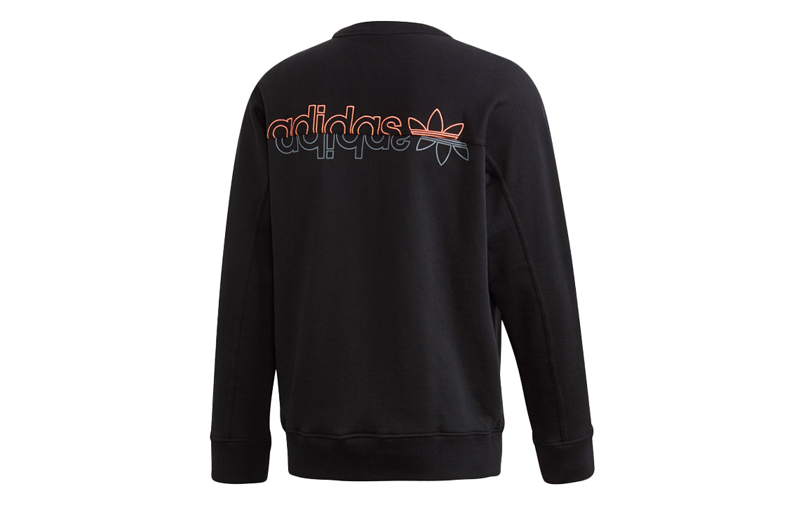 adidas originals R.Y.V. Fs Crew Loose Sports Round Neck Pullover Black Orange FM2251