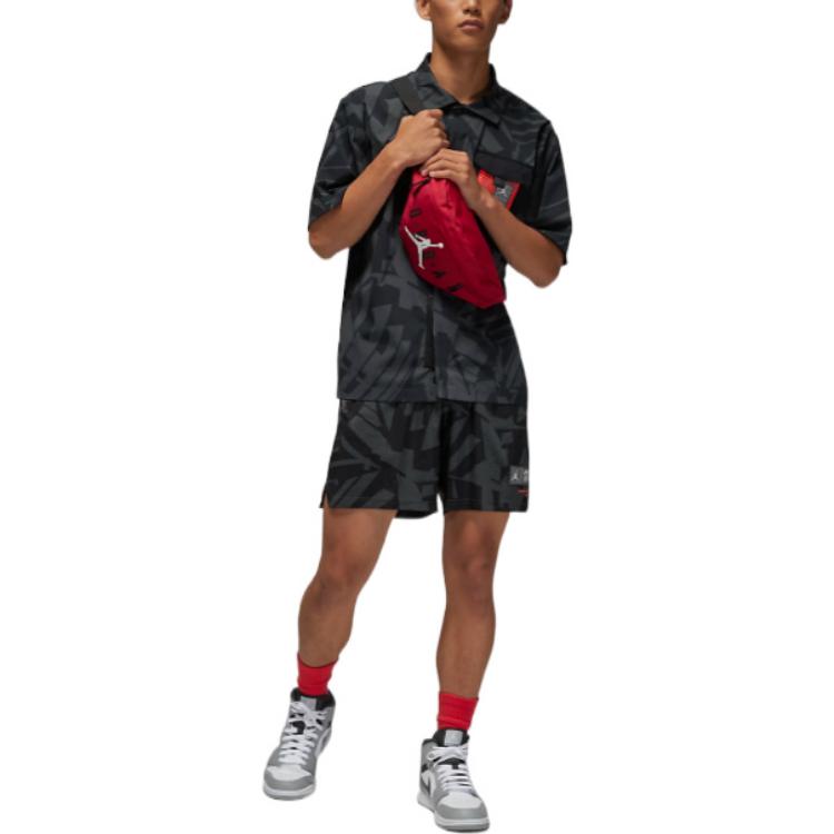 Men's Nike Colorblock Full Print Lacing Sports Black Shorts DM3099-070