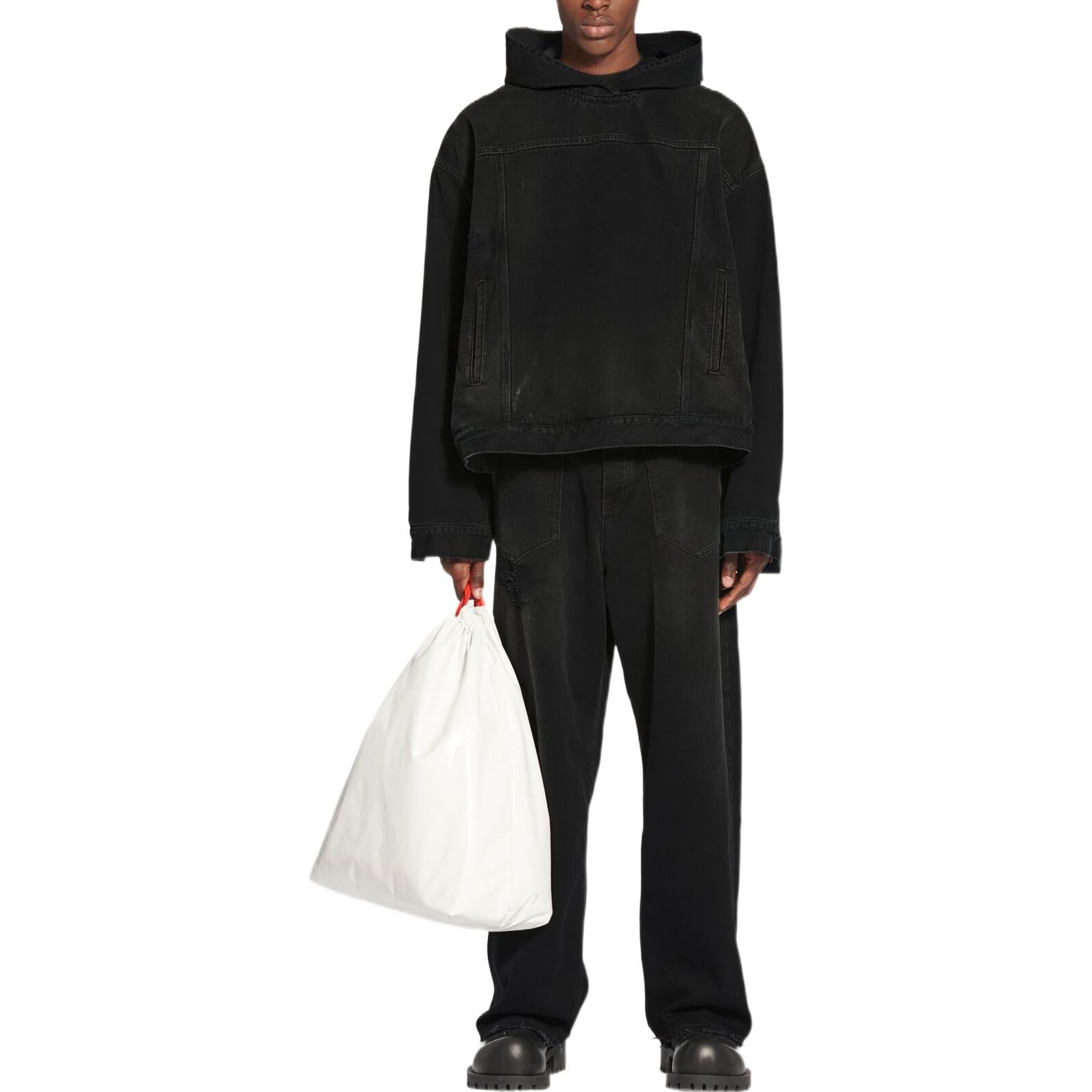 Balenciaga Pull-Over Jacket 'Black Soft Denim' 719313TNW541129