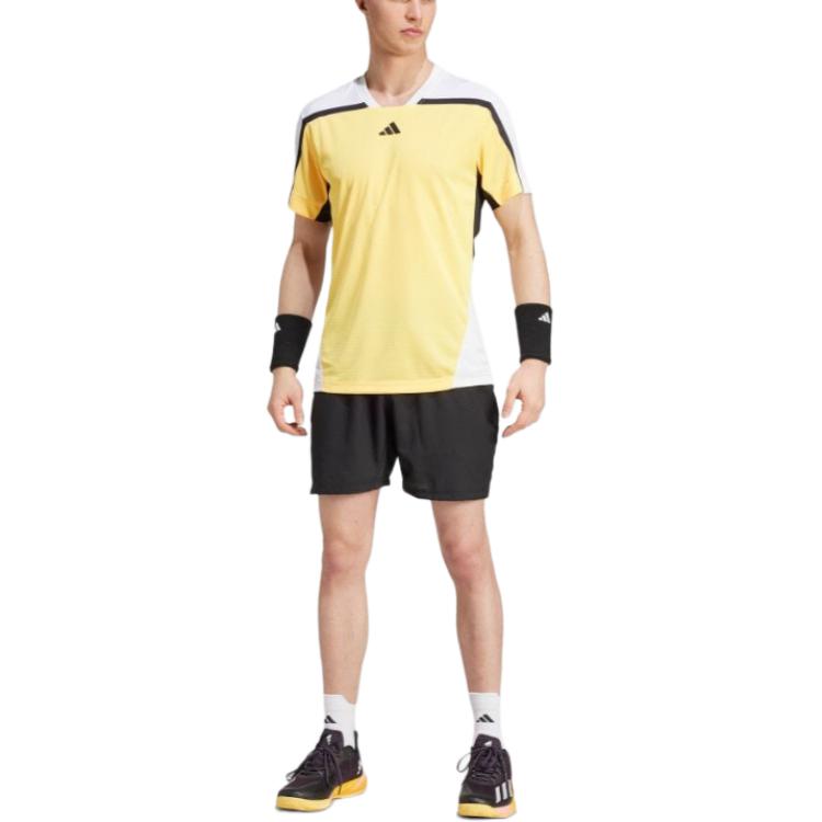 adidas Tennis HEAT.RDY Pro FreeLift T-shirt Asia Sizing 'Yellow White' IS8966