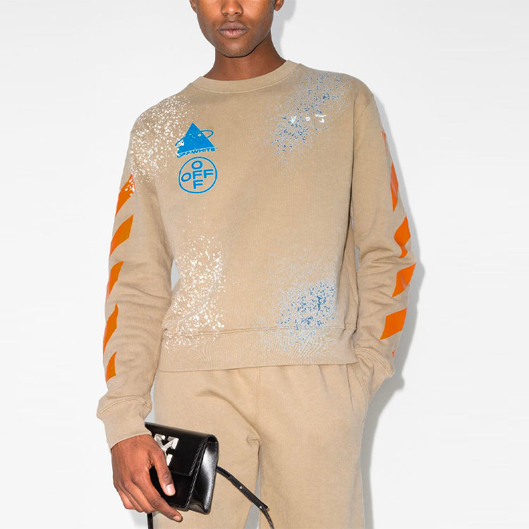 Off-White x Browns 50 Crossover SS21 Micro Mark Round Neck Ordinary Version Khaki OMBA025G20FLE0011720