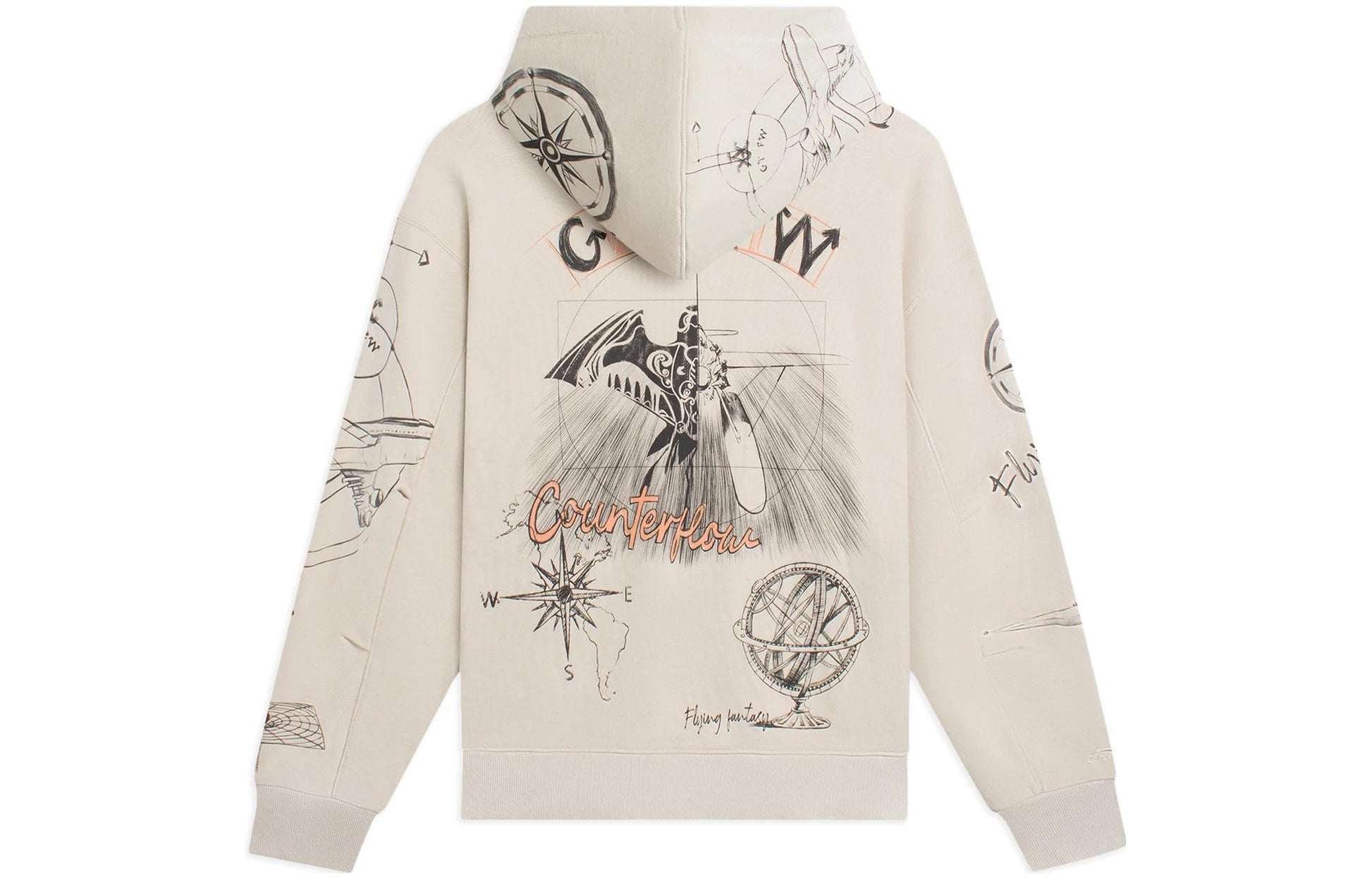 Li-Ning Counterflow Graphic Sweatshirt 'Beige' AWDSH33-2