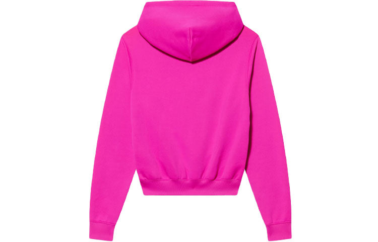 (WMNS) Balenciaga FW21 Micro Mark Logo Drawstring Long Sleeves Hoodie Pink 657683TKVE36817