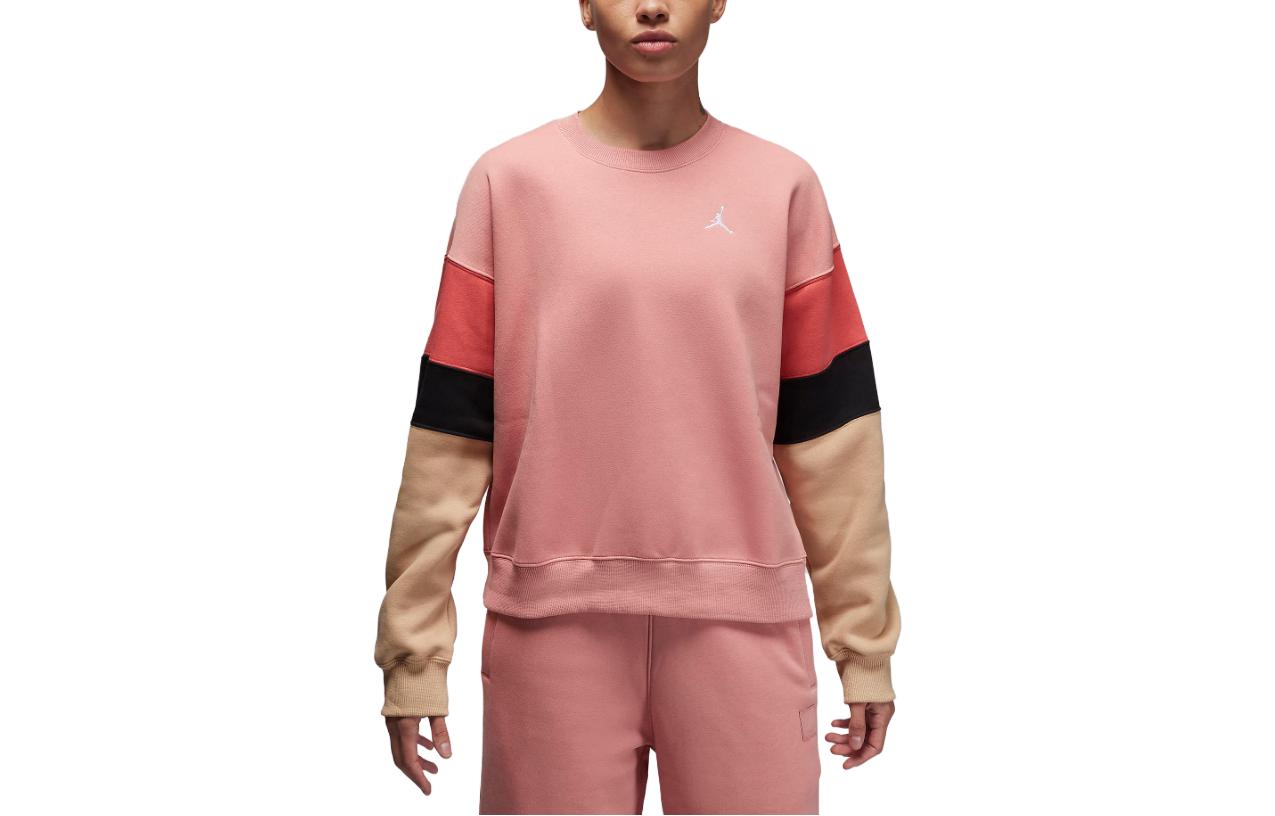 (WMNS) Air Jordan Brooklyn Fleece Crewneck Sweatshirt 'Pink' FB5174-618