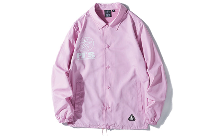 PJs Vigor Surf Leopard print Alphabet Pattern Printing Coach Jacket Unisex Pink 20SSJK1002-P