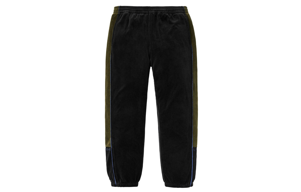 Supreme FW18 Velour Track Pant Black Velvet Long Pants Casual Pants SUP-FW18-247