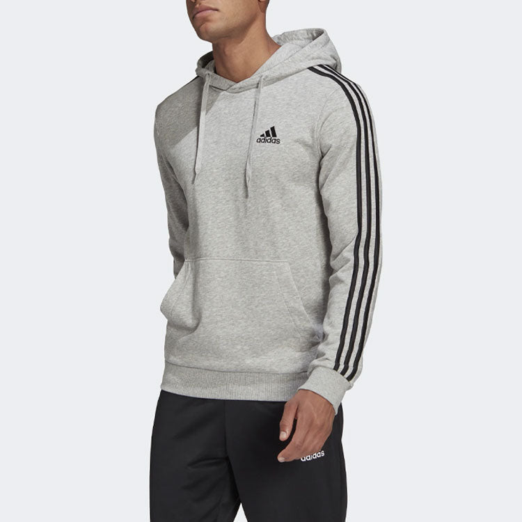 Men's adidas Stripe Micro Mark Hooded Sports Gray GK9080
