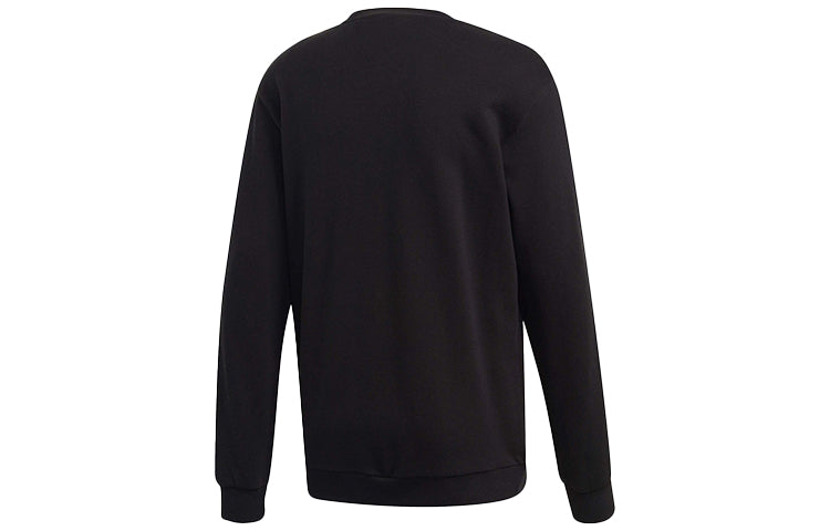 adidas originals Adicllu Crew Logo Printing Sports Round Neck Pullover Black FL8919