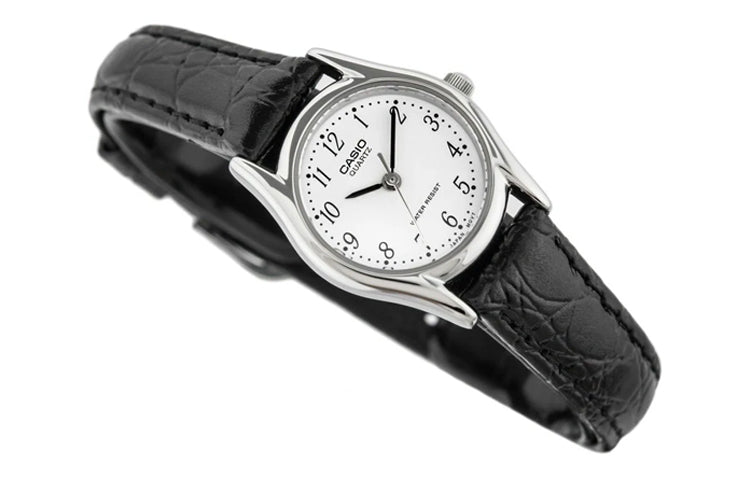 CASIO Female DRESS Japan / South Korea Fashion White DialBlack Strap WhiteBlack Analog LTP-1094E-7B