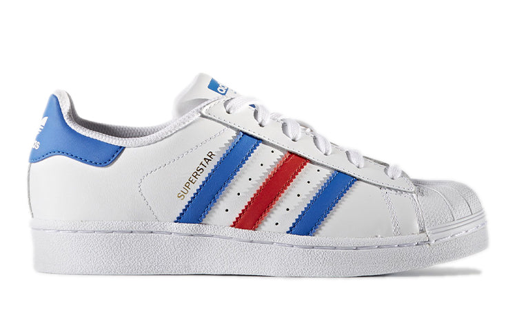 (GS) adidas originals Superstar J Sneakers White/Blue/Red BB0354