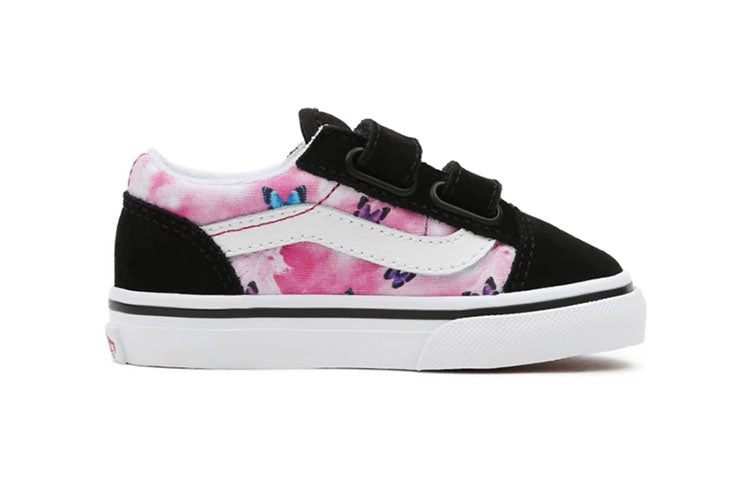 Vans Toddler Butterfly Dream Old Skool Velcro Low-Top Sneakers K Black/Pink VN000D3YARP