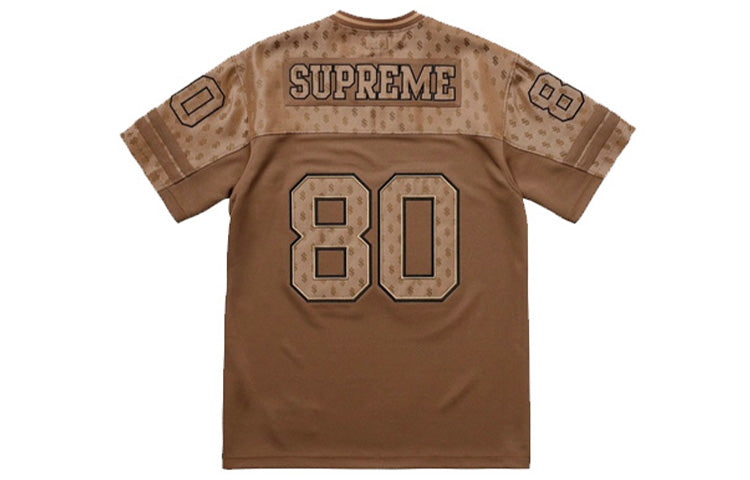 Supreme SS18 Monogram Football Jersey Brown Tee SUP-SS18-339