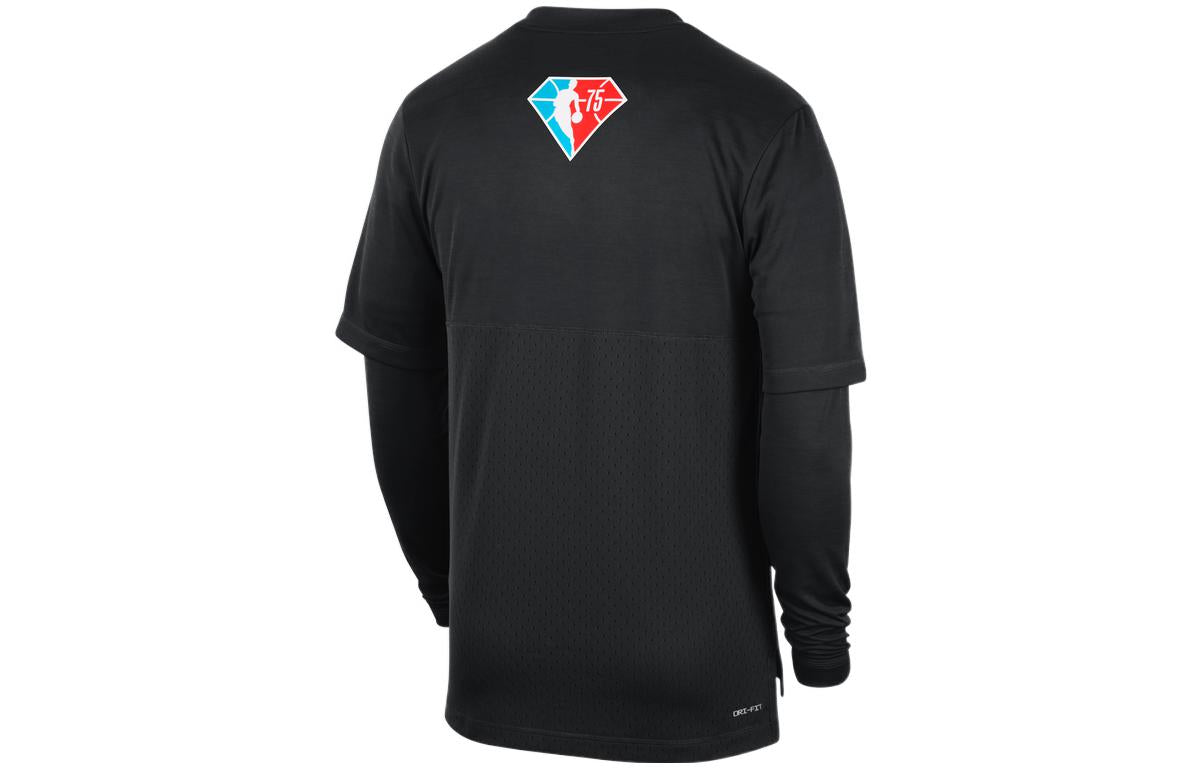 Men's Nike NBA Printing Knit Long Sleeves Black T-Shirt DH9527-010