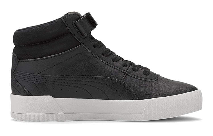 (GS) PUMA Carina Mid Mid-high Board Shoes Black/White 374440-02