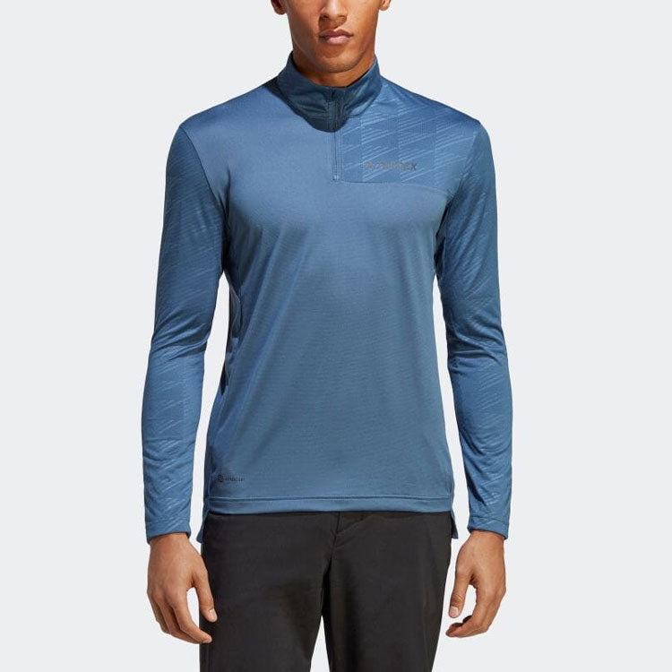 adidas TERREX Multi Half-Zip Long Sleeve Tee 'Blue' HM4020