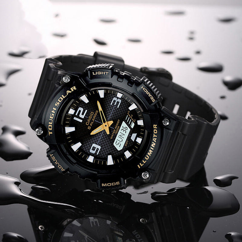 CASIO Waterproof Sports Solar Powered Mens Black Analog AQ-S810W-1BVDF