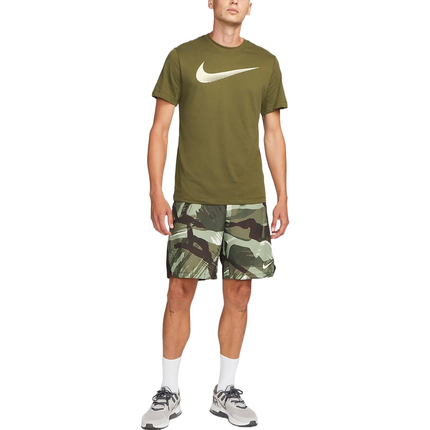 Nike Dri-FIT Flex 9' Woven Camo Fitness Shorts 'Olive' DQ4798-386