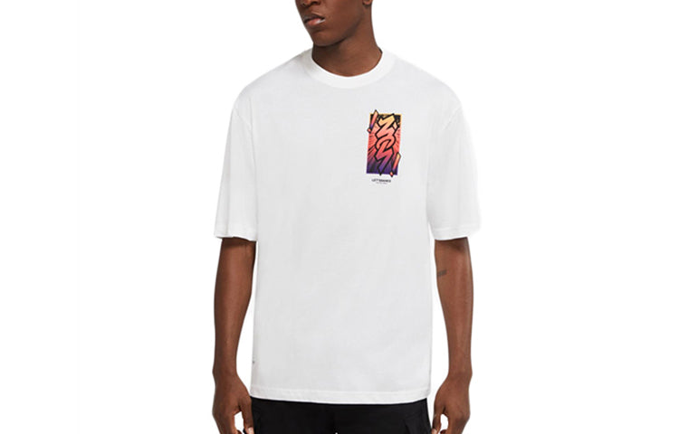 Air Jordan Casual Sports Breathable Graffiti Short Sleeve White DH0592-100