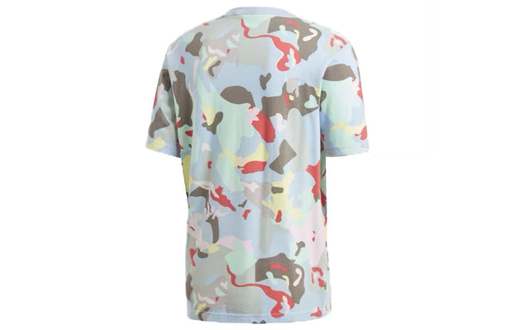 adidas originals Fs Grp Aop Tee Chest Small Logo Camouflage Printing Sports Short Sleeve White FM2217