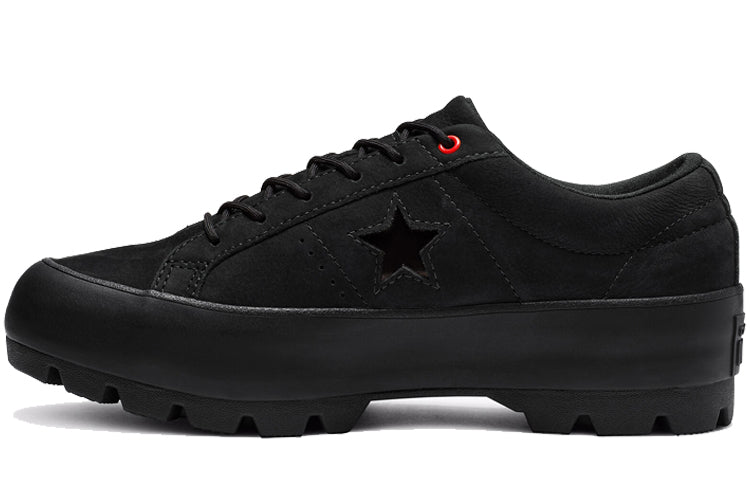 (WMNS) Converse One Star Lugged Low Top Sponge Cake Thick Sole Black 565064C