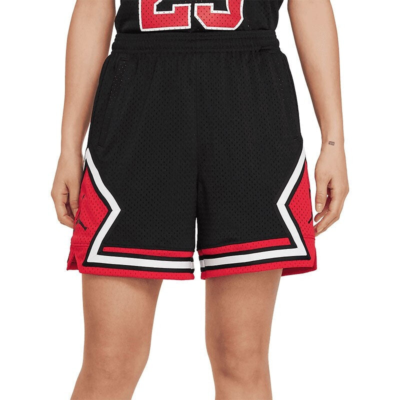 (WMNS) Air Jordan Contrasting Colors Logo Printing Elastic Waistband Straight Shorts Black DD0288-010