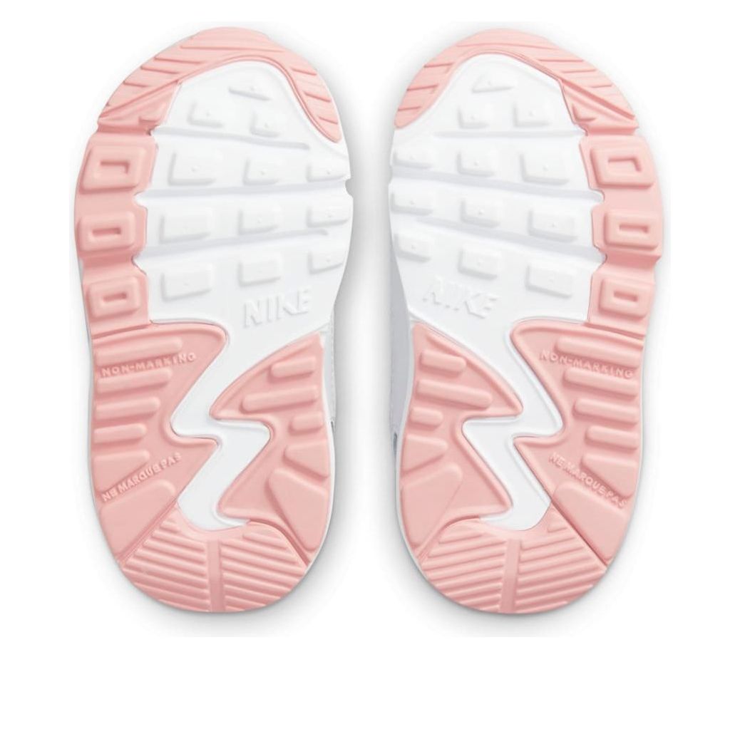 (TD) Nike Air Max 90 Low-Top Running Shoes White/Pink CD6868-115