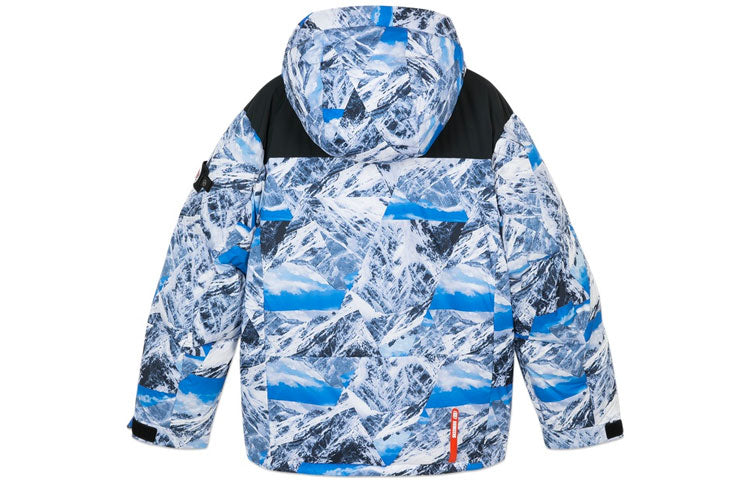 Skechers Hooded Down Jacket 'Blue White Black' L420M047