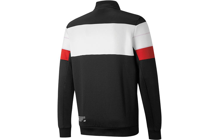 PUMA Ferrari Racing Series Colorblock Stand Collar Knit Jacket Black 533726-01