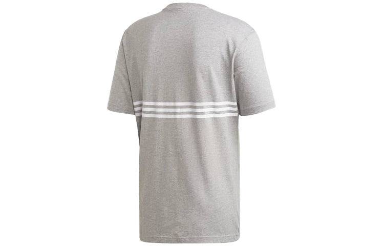 adidas originals Logo Loose Round Neck Short Sleeve Gray ED4699