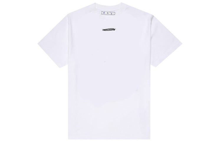 Men's Off-White Logo Pattern Printing White T-Shirt OMAA038E20JER0070110