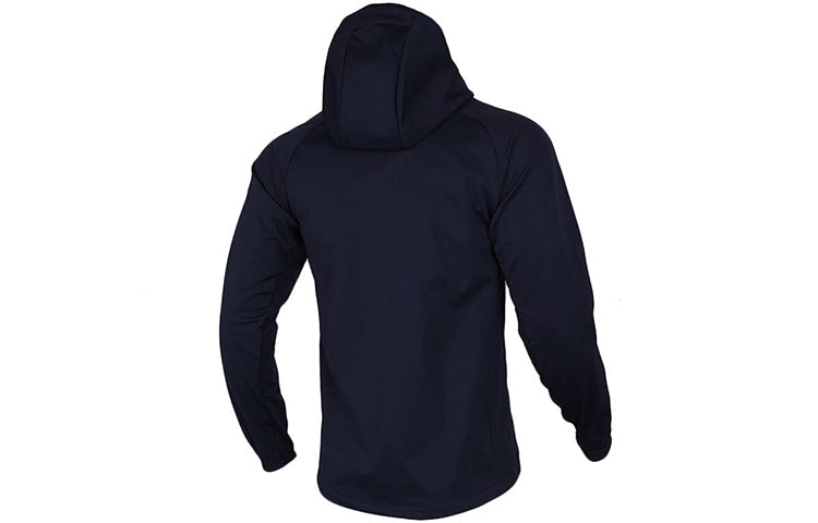 adidas Outdoor logo Sports Fleece Lined Hooded Jacket Blue EH3944