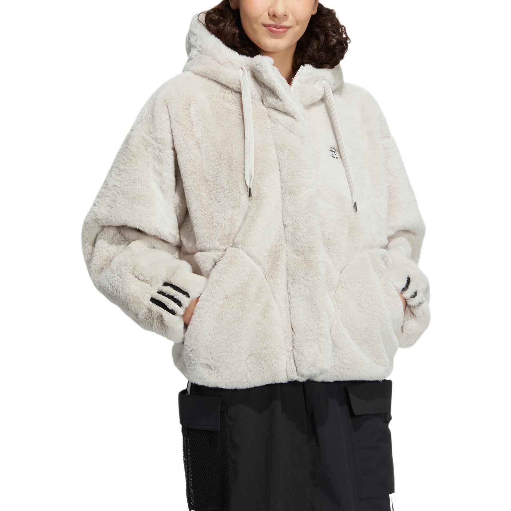 (WMNS) adidas Neo Winter Fur Jacket Asia Sizing 'White' HZ2433