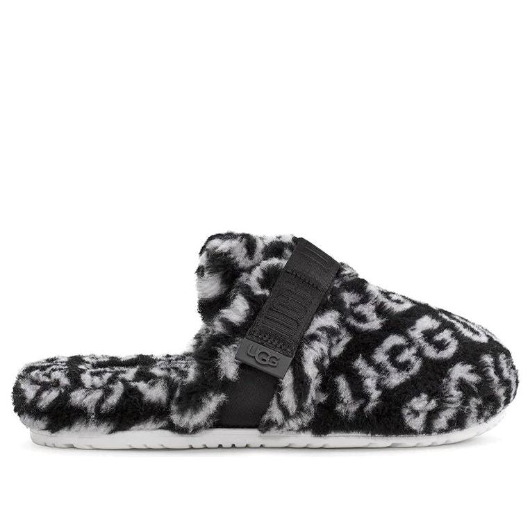 UGG Super Fluff Slipper 'Black White' 1120900-BWHT