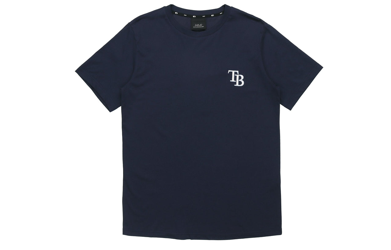 MLB Tampa Bay Rays Big Logo Round Neck Short Sleeve Unisex Navy Blue 31TS03031-55N