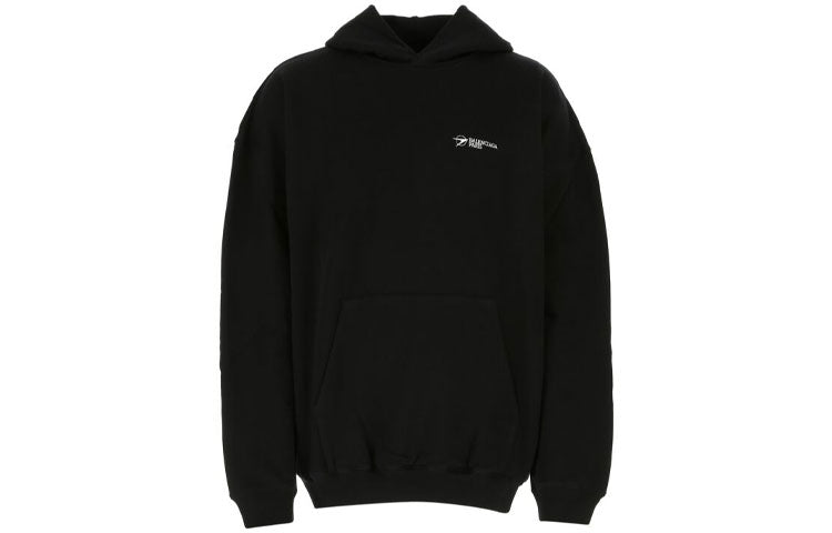Men's Balenciaga SS21 Cotton Large hooded Long Sleeves Black 620973TKV871070