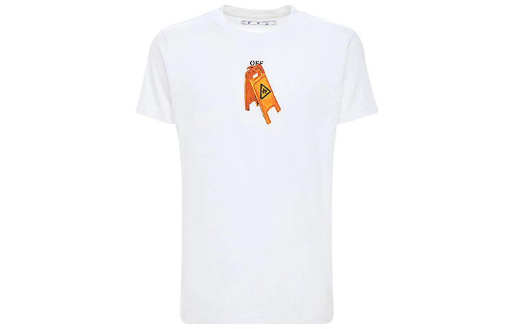 Off-White Skeleton Logo Printing Short Sleeve White OMAA038F20FAB0010110