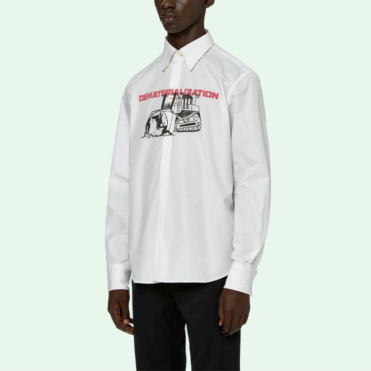 Off-White SS21 Printing Long Sleeves Shirt White OMGA152R21FAB0010125